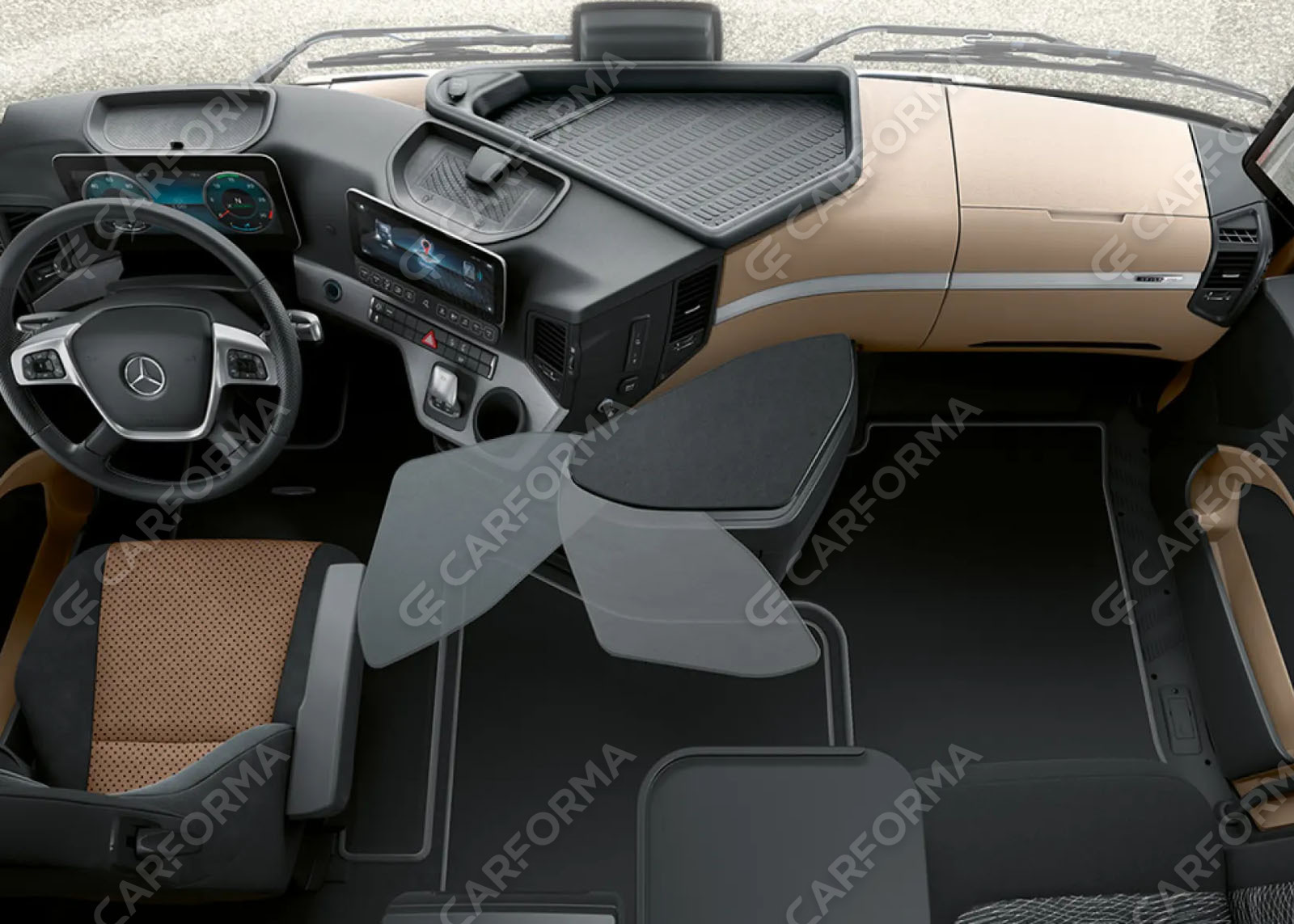 Ворсовые коврики на Mercedes Actros MP4 MP5 тягач GigaSpace 2011&nbsp;-&nbsp;2026 в Стерлитамаке